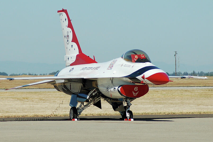 Fighter Jet Photograph - Airshow Thunderbird #6 by William Havle