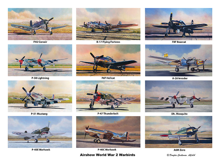 Airshow World War 2 Warbirds Painting by Douglas Castleman
