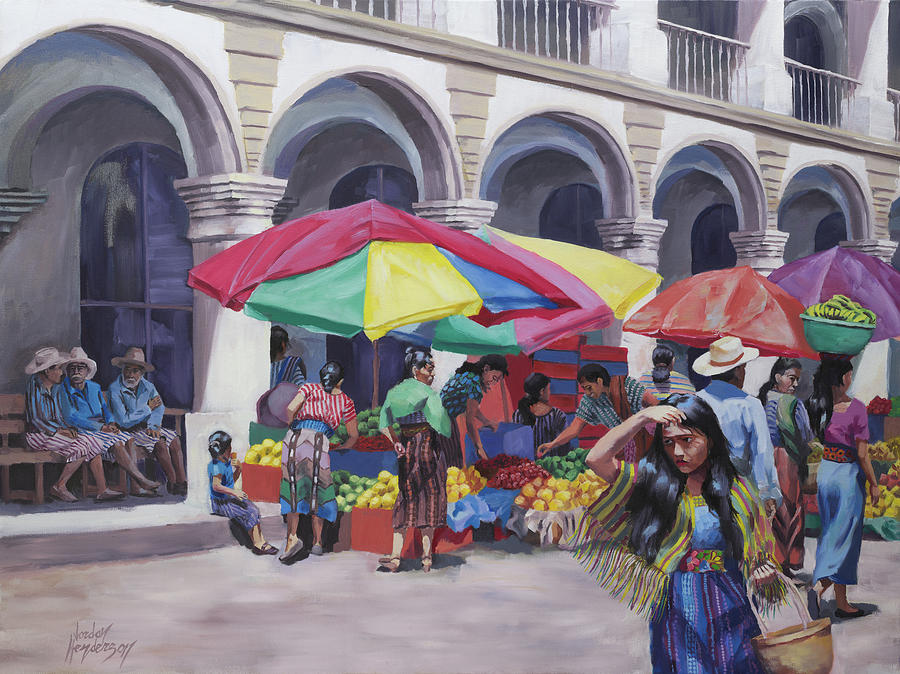 Aititlan Market Painting by Jordan Henderson
