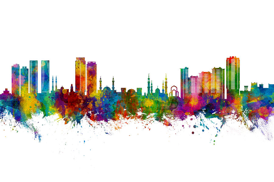 Ajman Skyline #32 Digital Art by Michael Tompsett