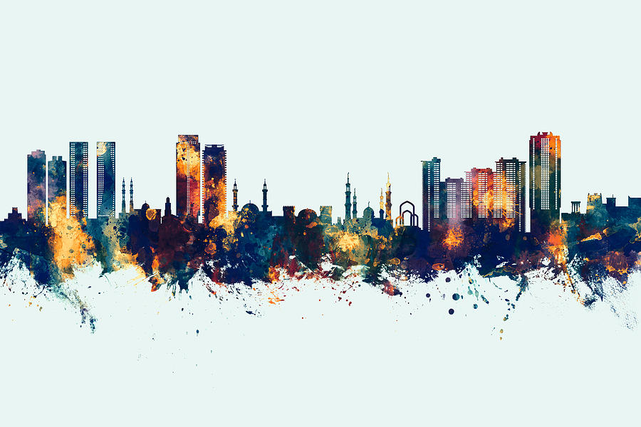 Ajman Skyline #35 Digital Art by Michael Tompsett