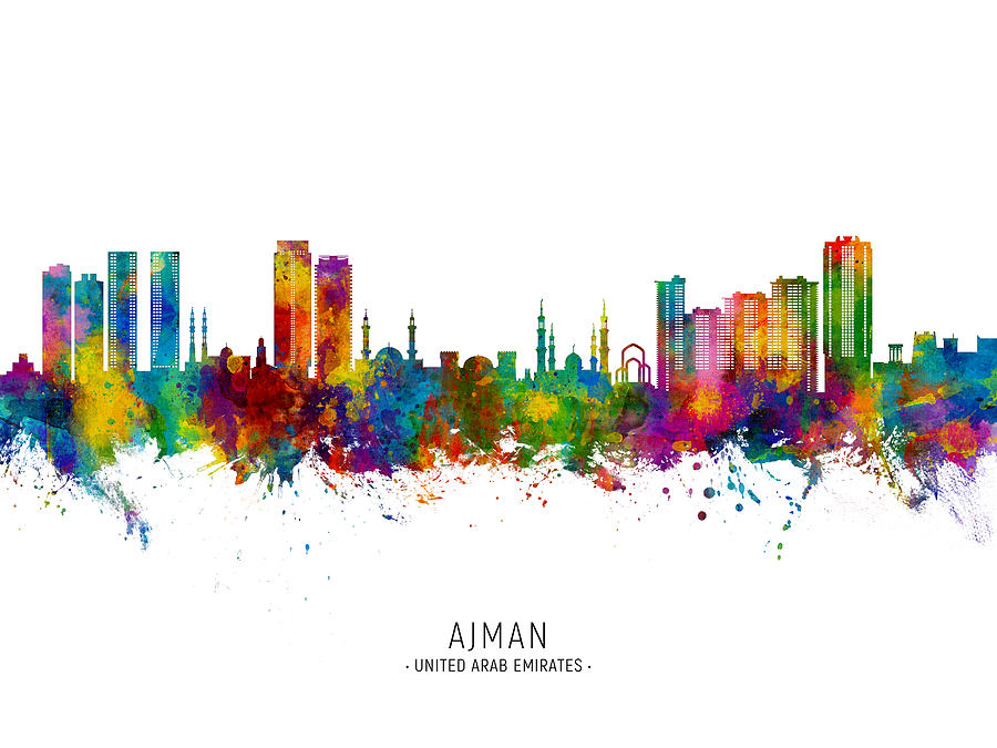 Ajman Skyline #38 Digital Art by Michael Tompsett
