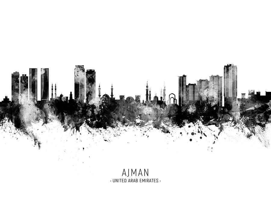 Ajman Skyline #39 Digital Art by Michael Tompsett