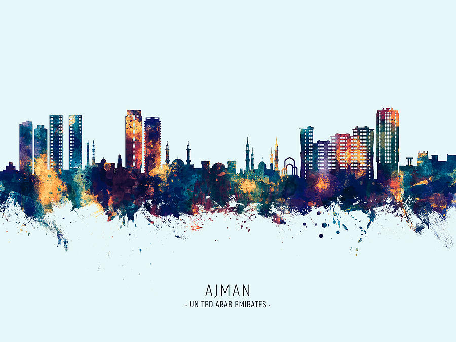 Ajman Skyline #41 Digital Art by Michael Tompsett