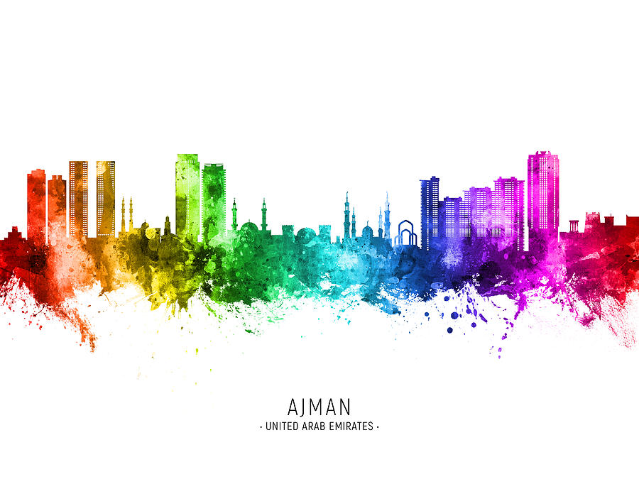 Ajman Skyline #42 Digital Art by Michael Tompsett
