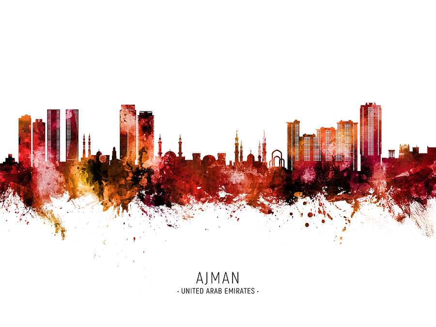 Ajman Skyline #48 Digital Art by Michael Tompsett