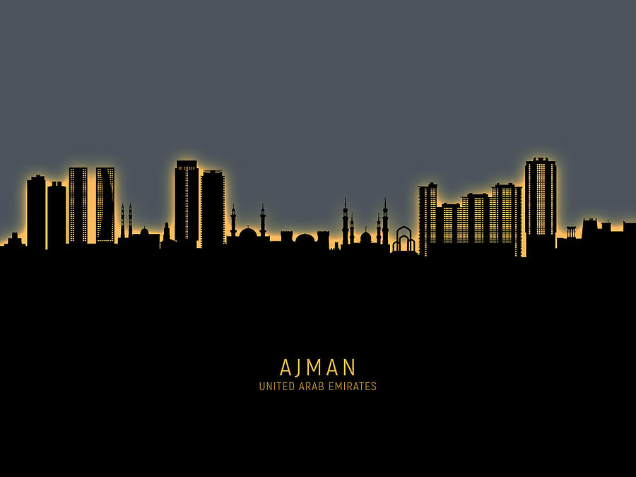 Ajman Skyline #51 Digital Art by Michael Tompsett