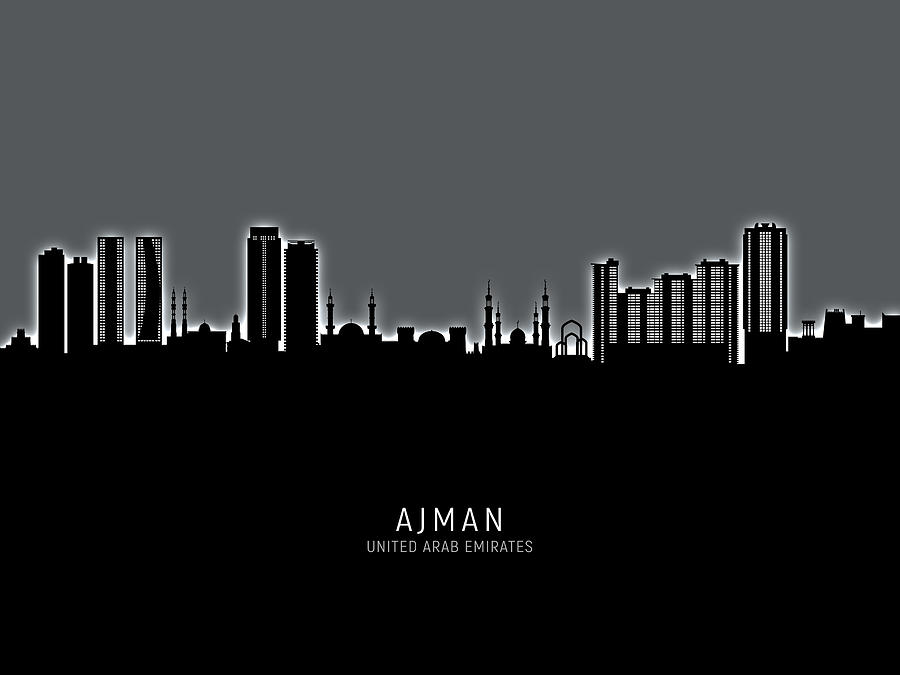 Ajman Skyline #52 Digital Art by Michael Tompsett