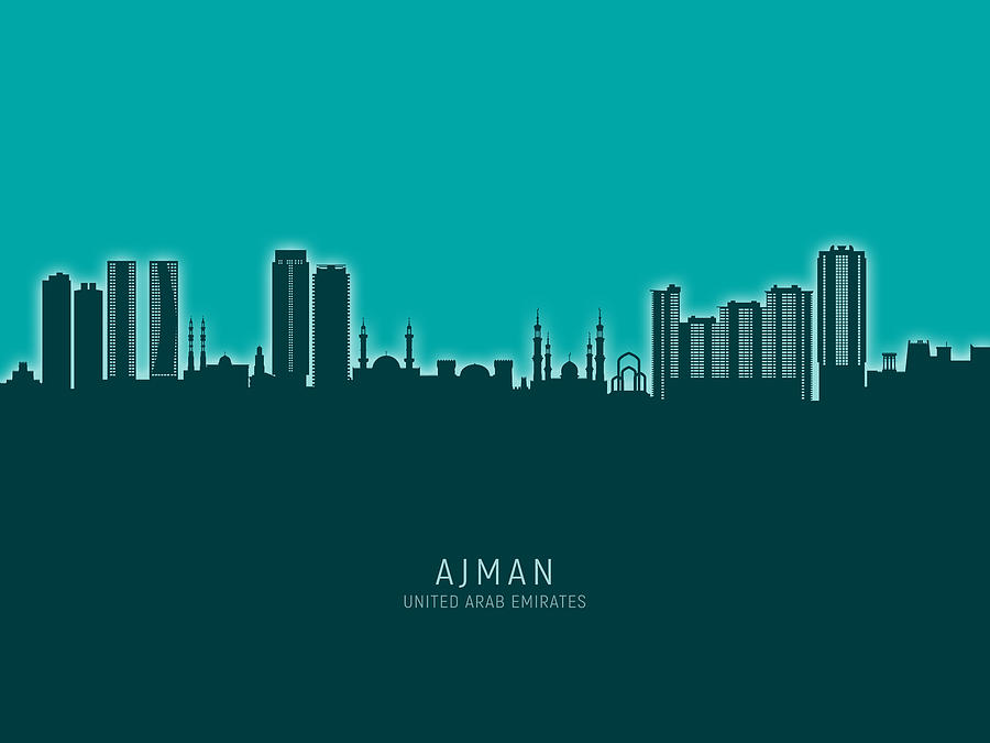 Ajman Skyline #53 Digital Art by Michael Tompsett