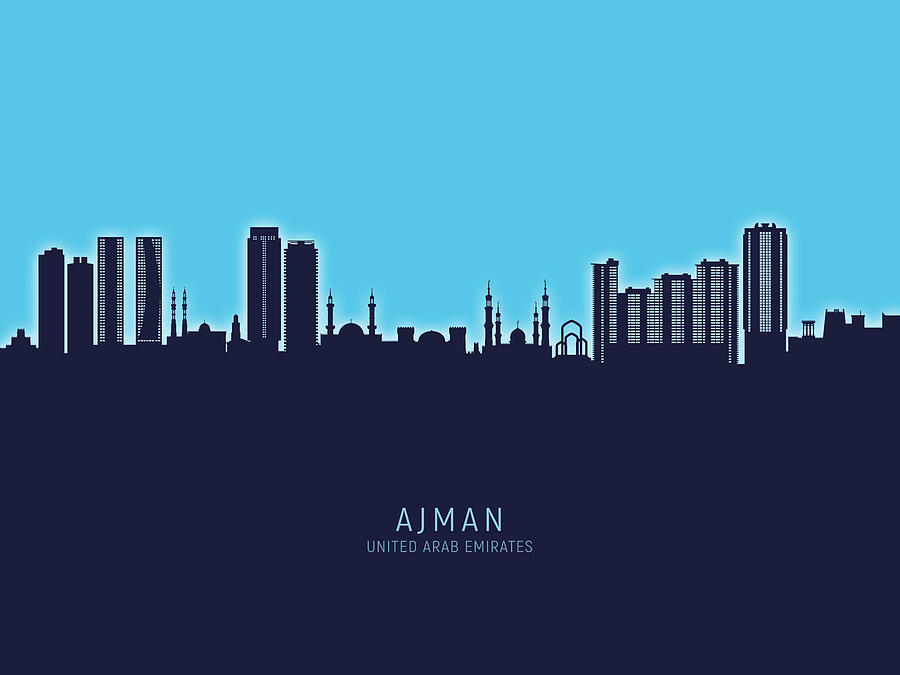 Ajman Skyline #54 Digital Art by Michael Tompsett