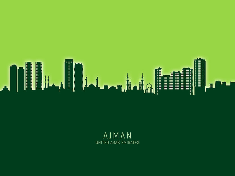 Ajman Skyline #55 Digital Art by Michael Tompsett