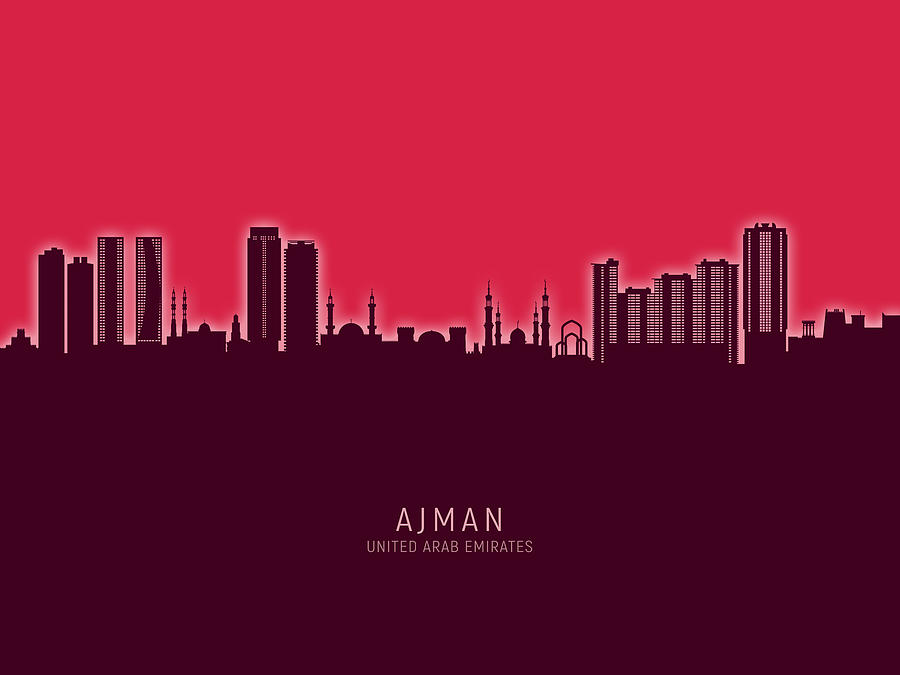 Ajman Skyline #57 Digital Art by Michael Tompsett
