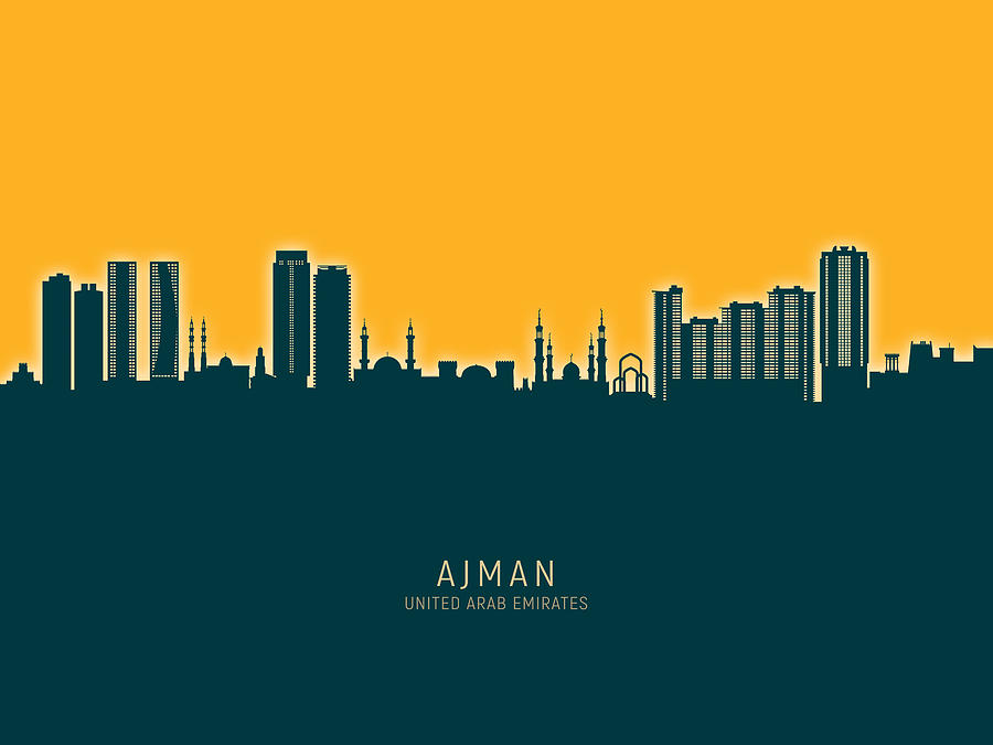 Ajman Skyline #58 Digital Art by Michael Tompsett
