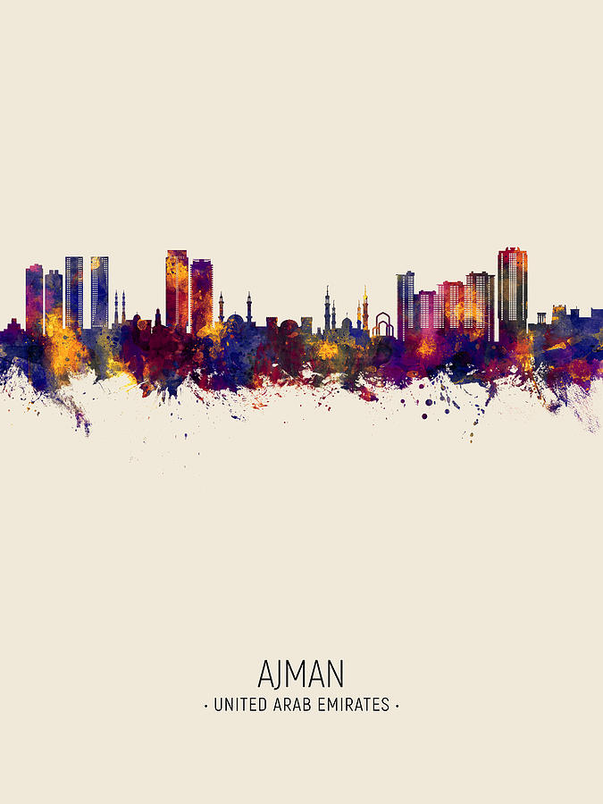 Ajman Skyline #61 Digital Art by Michael Tompsett