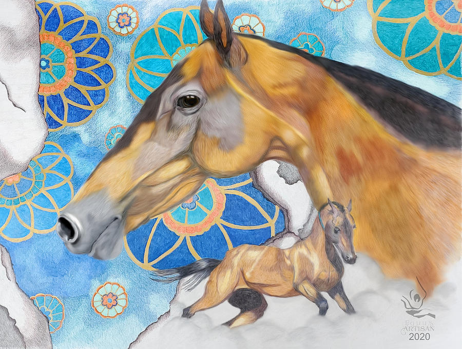 Akhal-Teke Horse Drawing by Equus Artisan