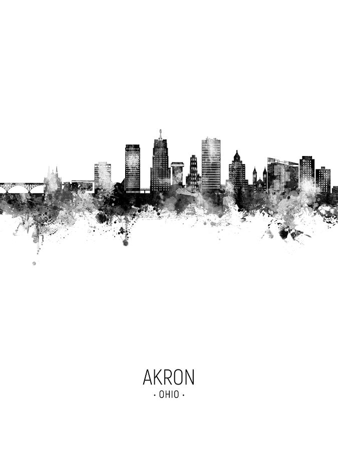 Akron Ohio Skyline #40 Digital Art by Michael Tompsett