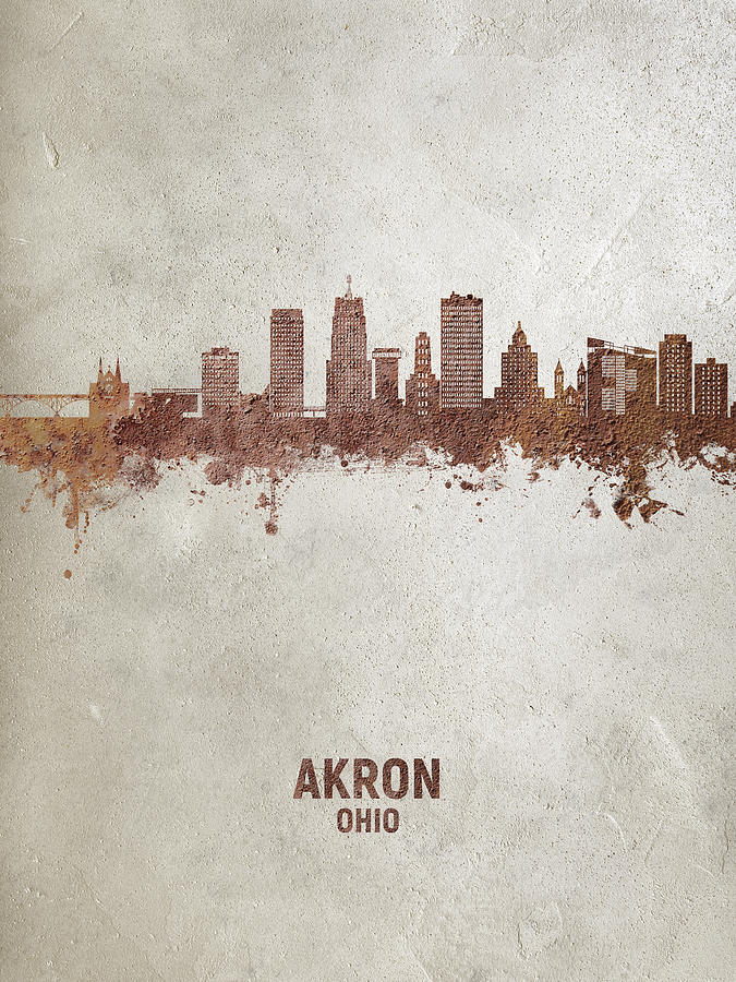 Akron Ohio Skyline #52 Digital Art by Michael Tompsett