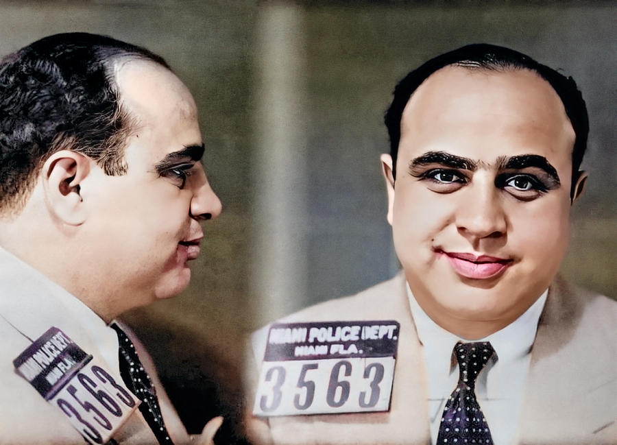 Al Capone Mugshot Colorized Photograph by Dan Sproul