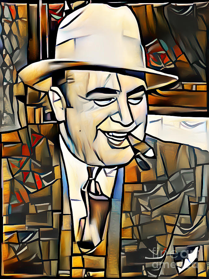 Al Capone Scarface Mafia Crime Boss In Vibrant Contemporary Cubism Colors 20210509 Photograph by Wingsdomain Art and Photography