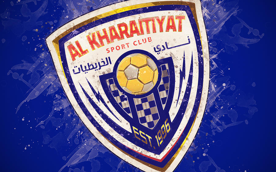 Al Kharaitiyat Sc 4k Qatari Football Team Art Logo Qatar Stars League Q League Emblem Blue Backgroun Digital Art By Phelp Shawkins