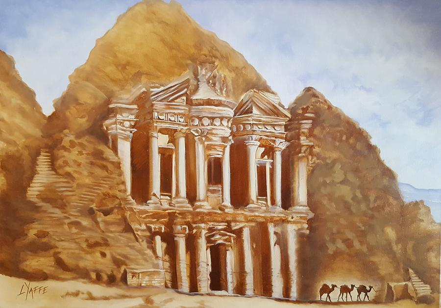 Al Khazneh, the Monastery Painting by Loraine Yaffe