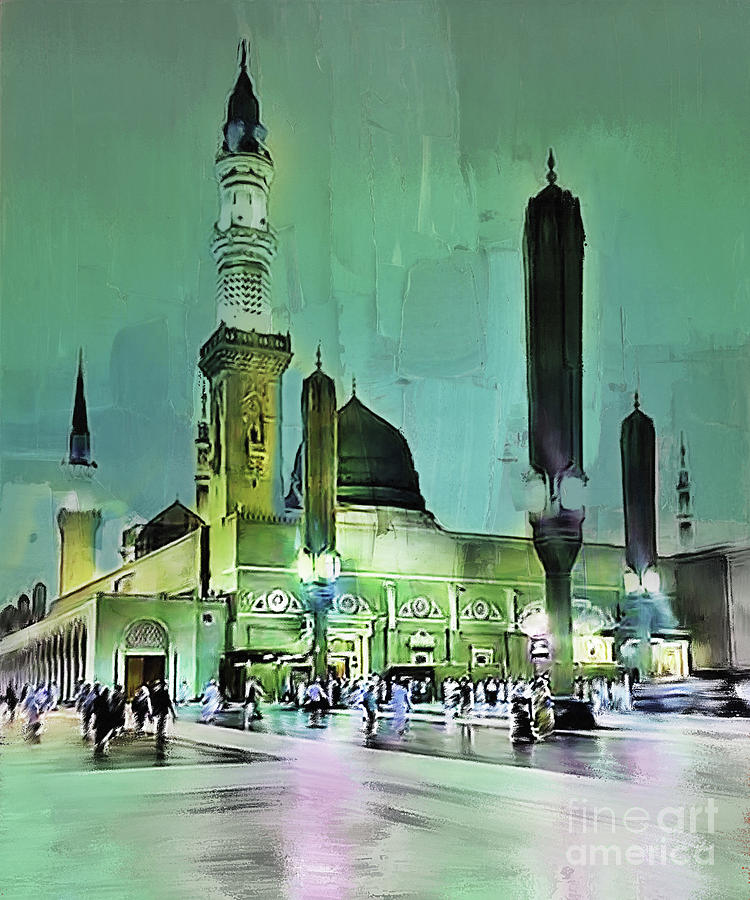 Al-Masjid e Nabawi 01 Painting by Gull G