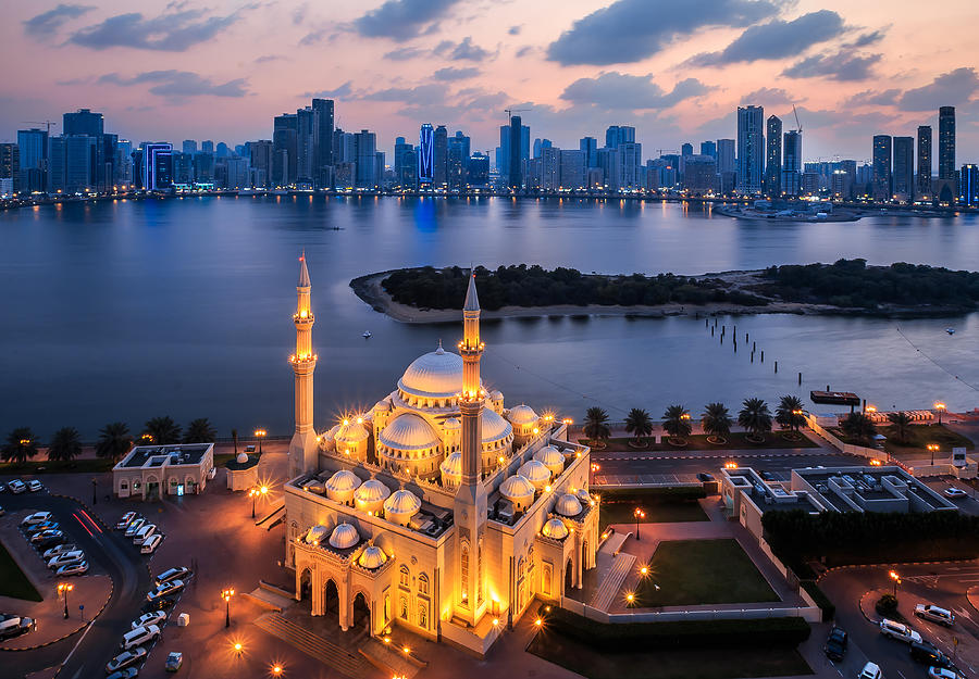 Al Noor mosque in Sharjah Photograph by Frans Sellies
