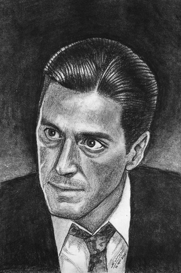 Al Pacino BW-LC Drawing by Salman Ravish