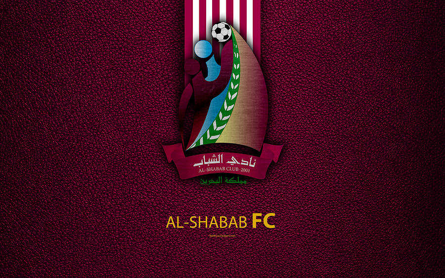 Al-Shabab Club 4k leather texture logo purple white lines Bahrain ...