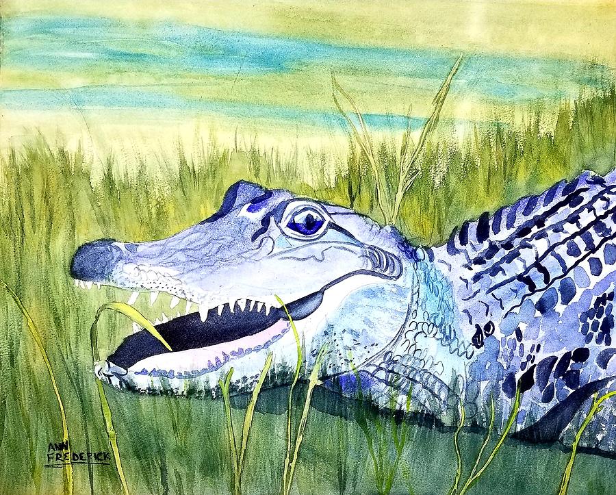 AL the Gator Painting by Ann Frederick