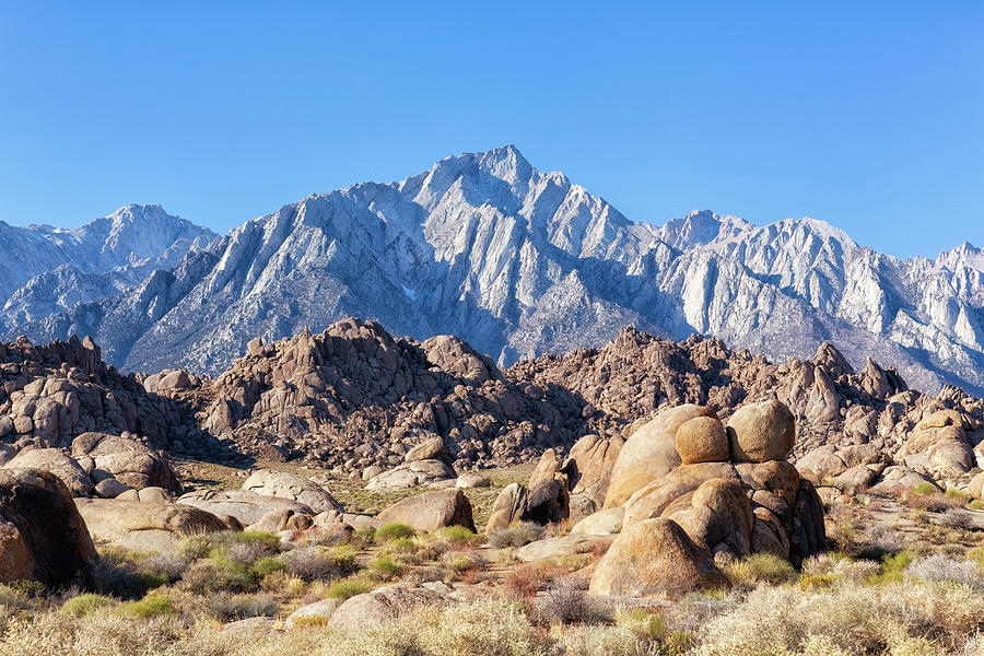 Alabama Hills Backed by the East ern Sierra Nevada Mountain Rang Photograph by Belinda Greb