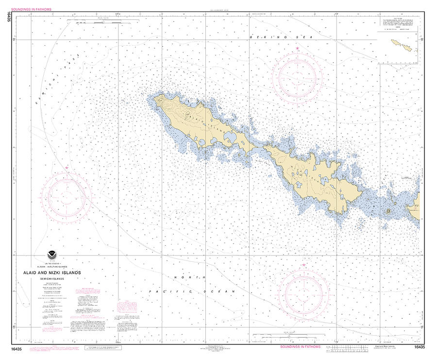 Alaid And Nizki Islands Alaska, Noaa Chart 16435 Digital Art by ...