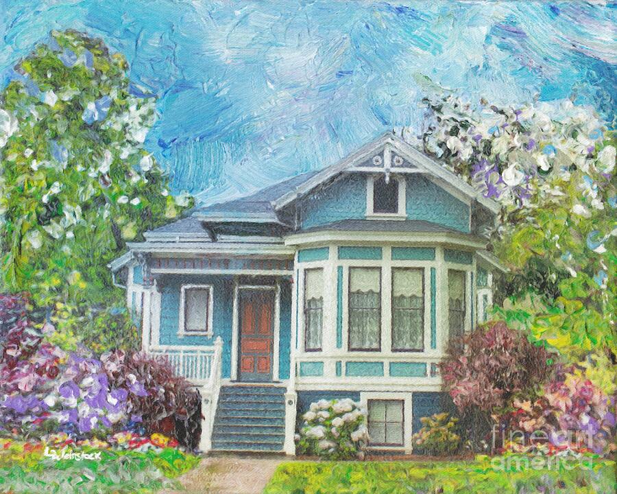 Alameda 1884 - EastLake Cottage Painting by Linda Weinstock