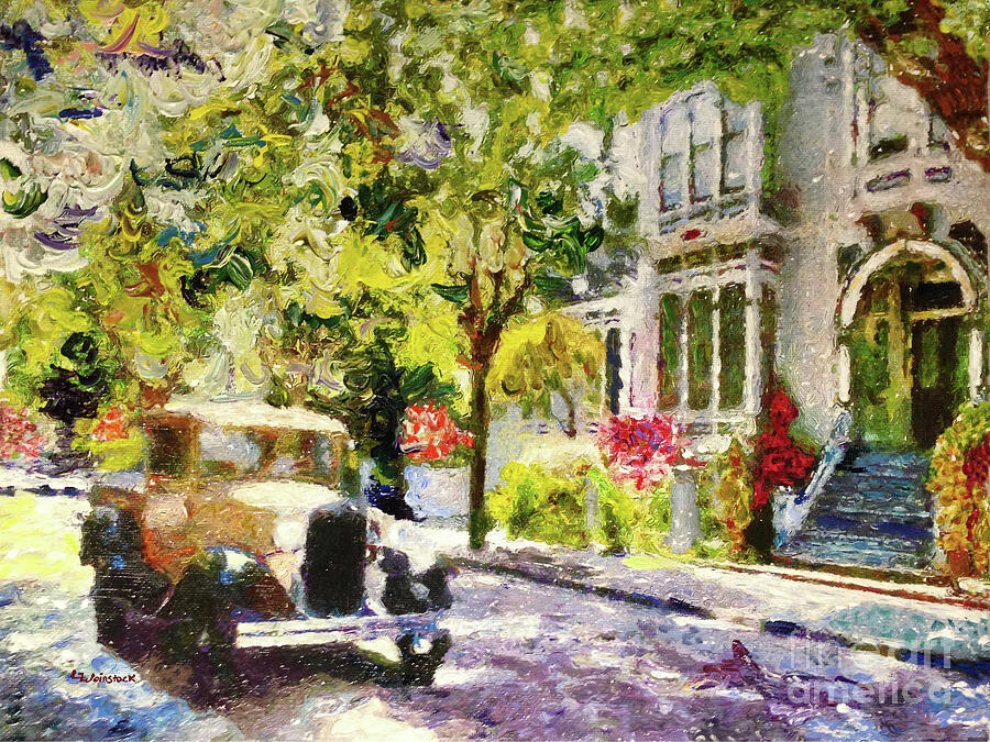 Vintage Painting - Alameda  Afternoon Drive by Linda Weinstock