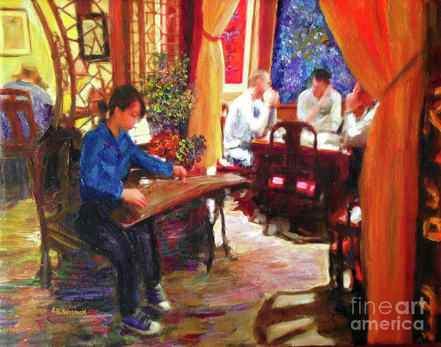 Music Painting - Alameda China Villa Restaurant by Linda Weinstock