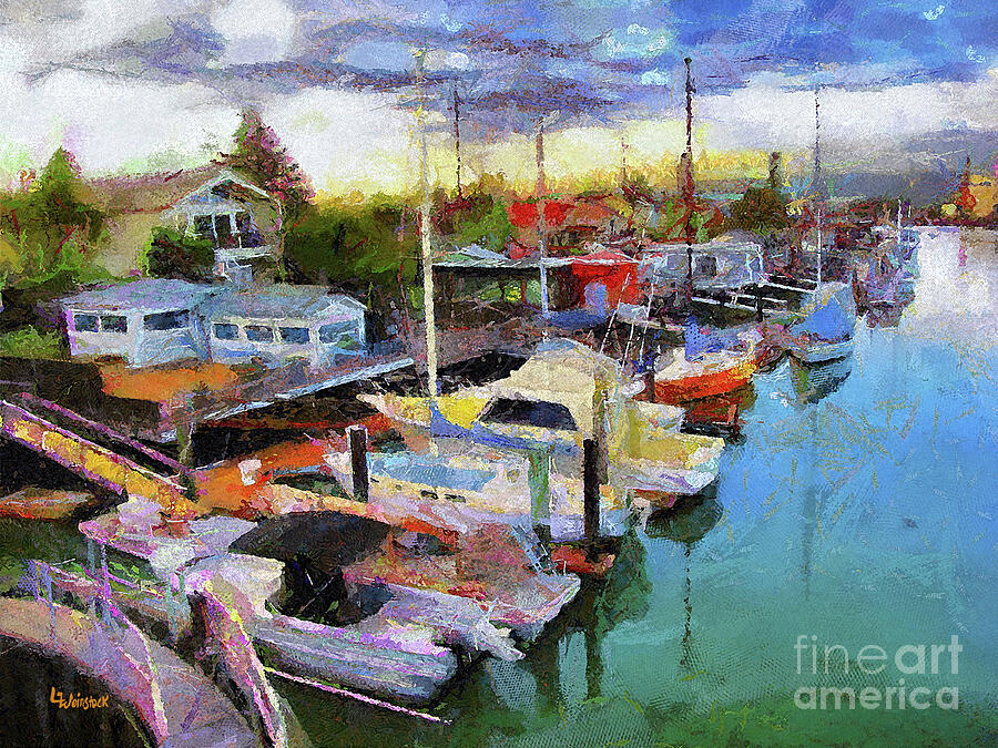 Boat Painting -  Life on the Estuary 2   by Linda Weinstock