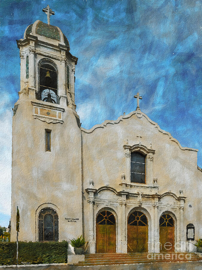Architecture Painting - St.Joseph Basilica   by Linda Weinstock