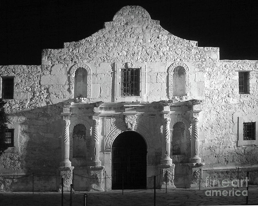 Alamo At Night, San Antonio, Texas Photograph