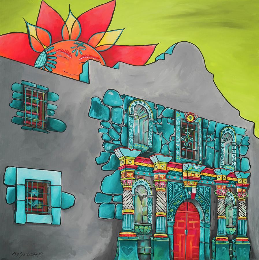 Alamo Talavera Painting by Patti Schermerhorn