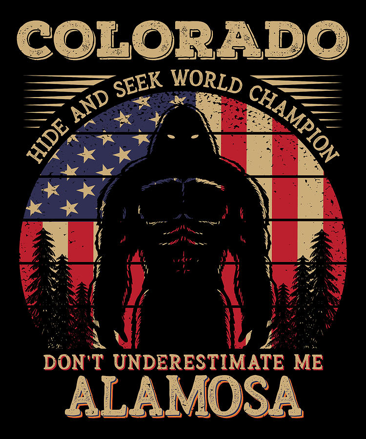 Alamosa Colorado Bigfoot 4th of July Patriotic USA Flag Sasquatch
