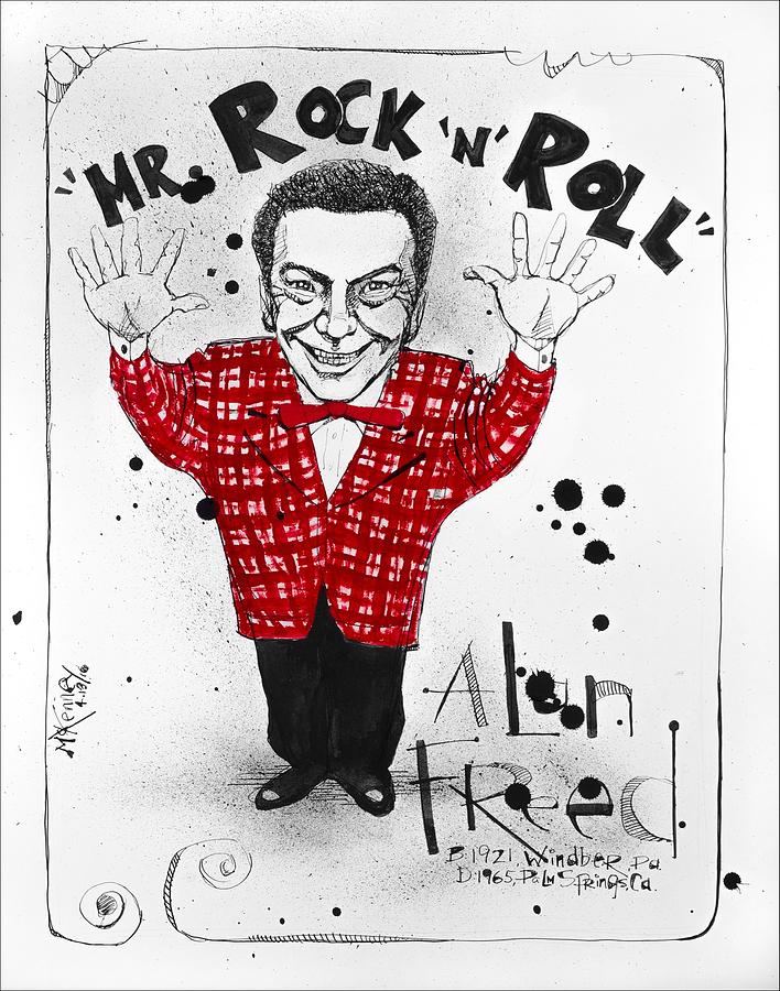 Alan Freed Drawing by Phil Mckenney
