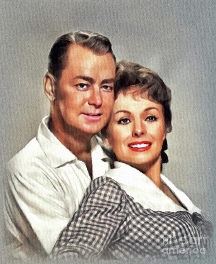 Alan Ladd and Jeanne Crain, Hollywood Legends Painting by Esoterica Art Agency