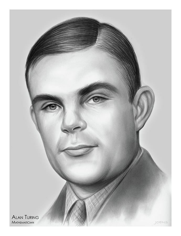 Alan Turing Drawing by Greg Joens