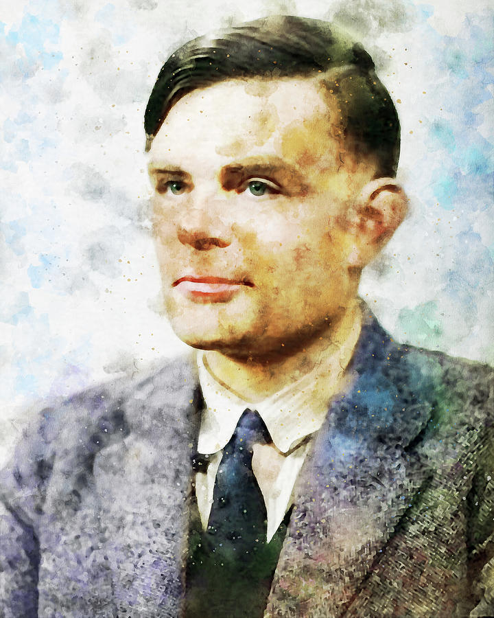 Alan Turing Watercolor Painting by Dan Sproul Alan Turing Watercolor Painting by Dan Sproul