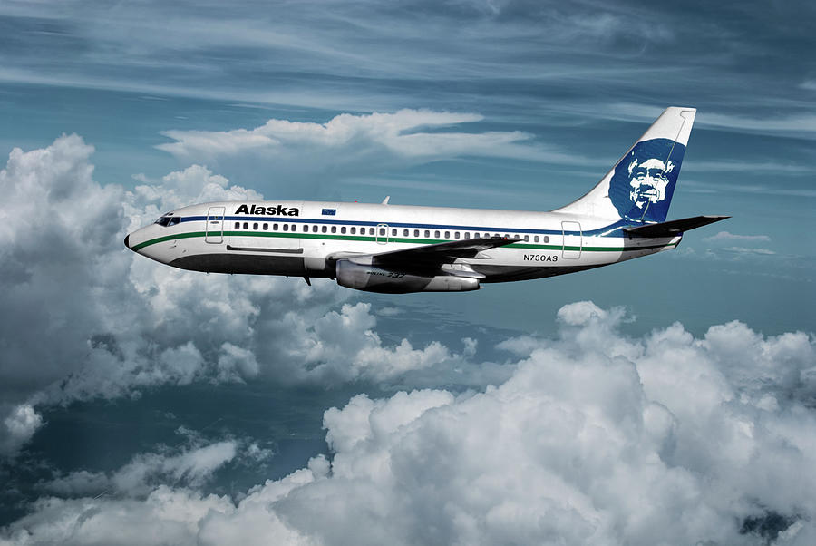 Alaska Airlines Boeing 737 Mixed Media by Erik Simonsen