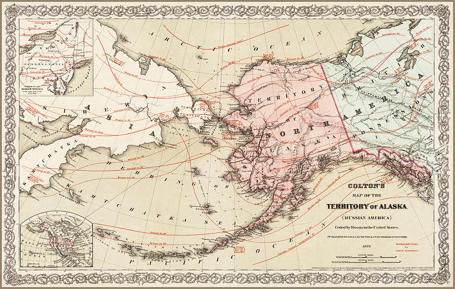 Alaska Map Photograph - Alaska Antique Map 1868 by Carol Japp
