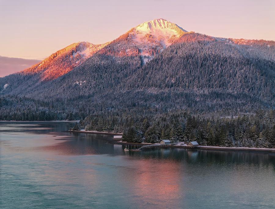 Petersburg Photograph - Alaska Bearpaw Mountain Sunrise by Mike Reid