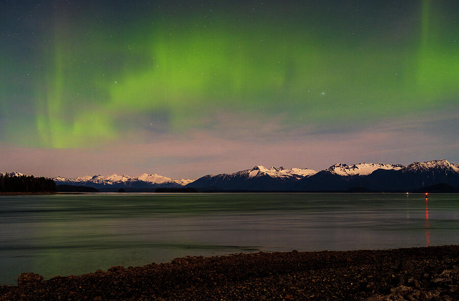 Alaska Coastal Range Aurora Borealis Photograph by Mike Reid