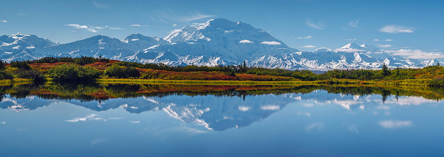 Alaska - Denali mirrored in Reflection Pond Photograph by Olivier Parent