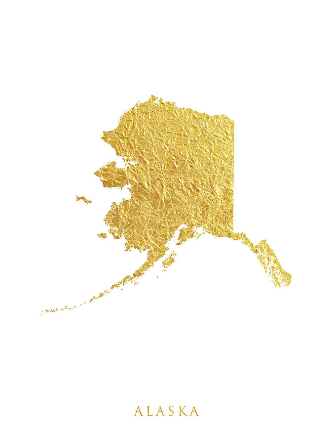 Alaska Gold Map #42 Digital Art by Michael Tompsett